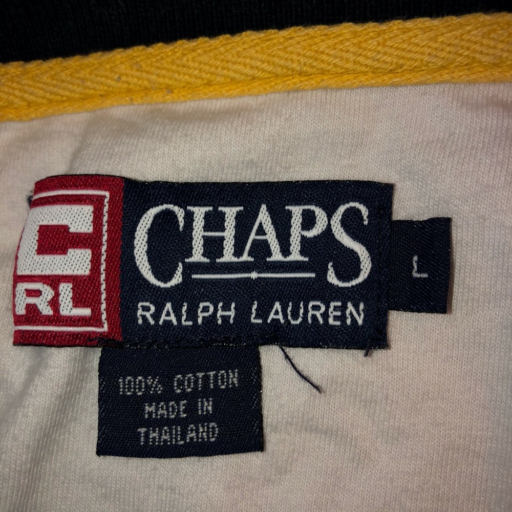 Vintage 90s Chaps Red Blue Ralph Lauren Polo Shirt Men's Size Large - Picture 3 of 3
